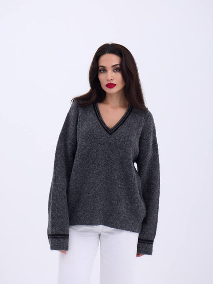 V-Neck Knit Sweater