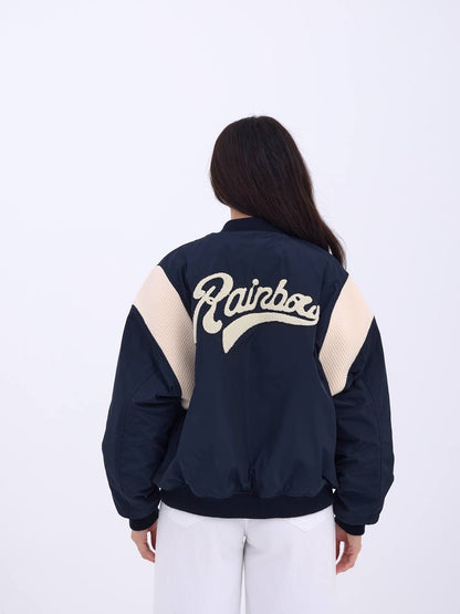 Varsity Jacket with Cream Sleeves