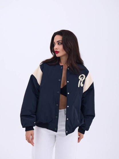 Varsity Jacket with Cream Sleeves