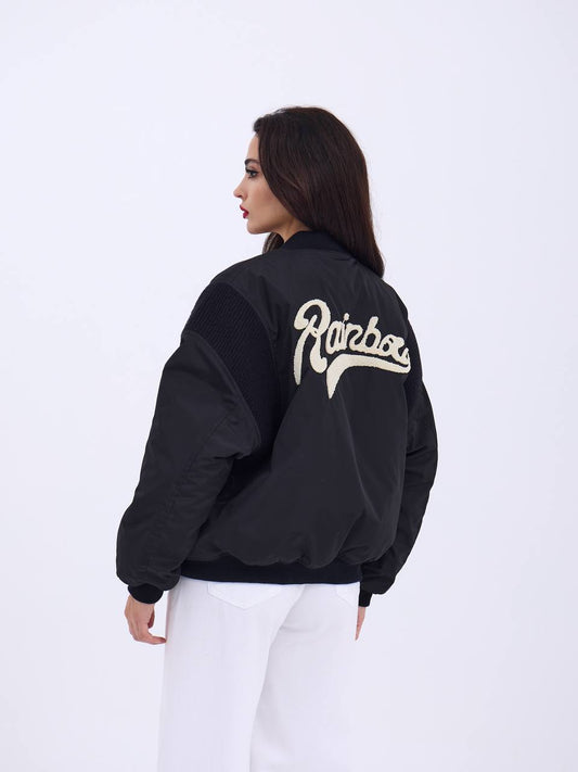 Varsity Jacket with Cream Sleeves