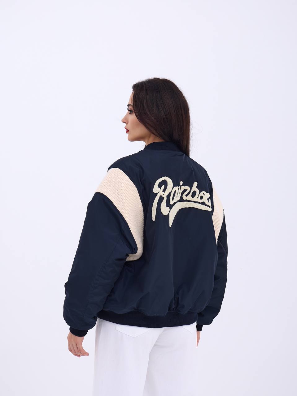 Varsity Jacket with Cream Sleeves