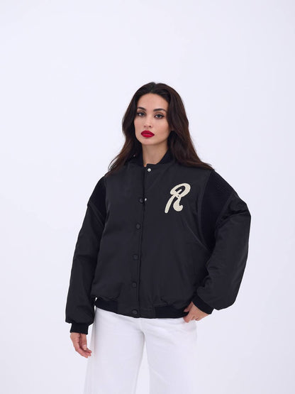 Varsity Jacket with Cream Sleeves