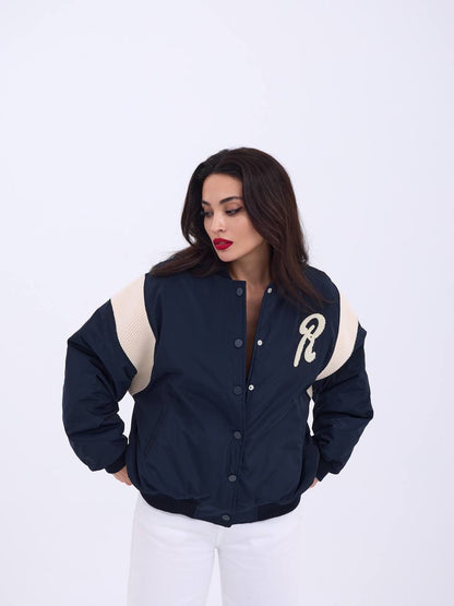 Varsity Jacket with Cream Sleeves