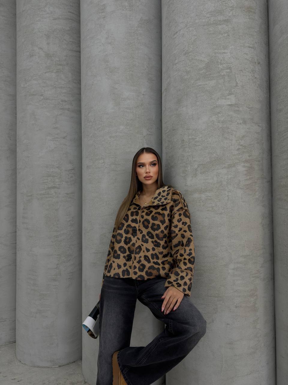 Leopard Print Fleece Jacket