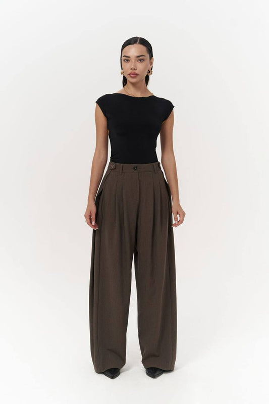 High-Waisted Wide-Leg Trousers