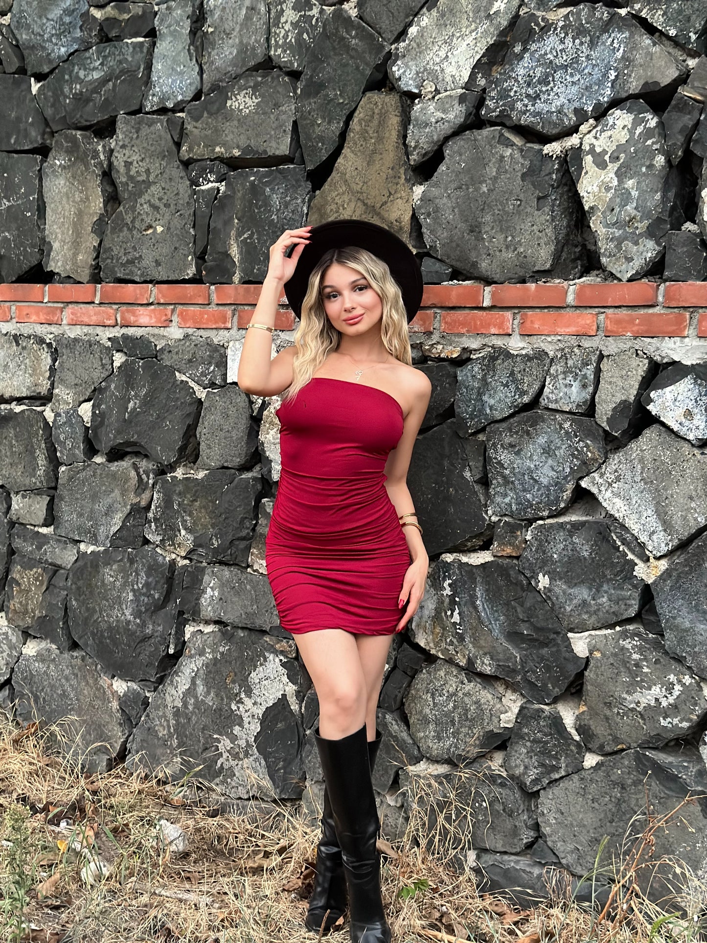 Red Off Shoulder Bodycon Mini Dress