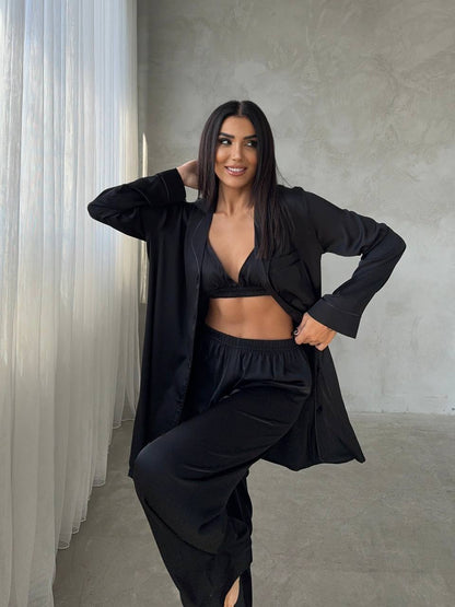 Saten Pijama Takımı