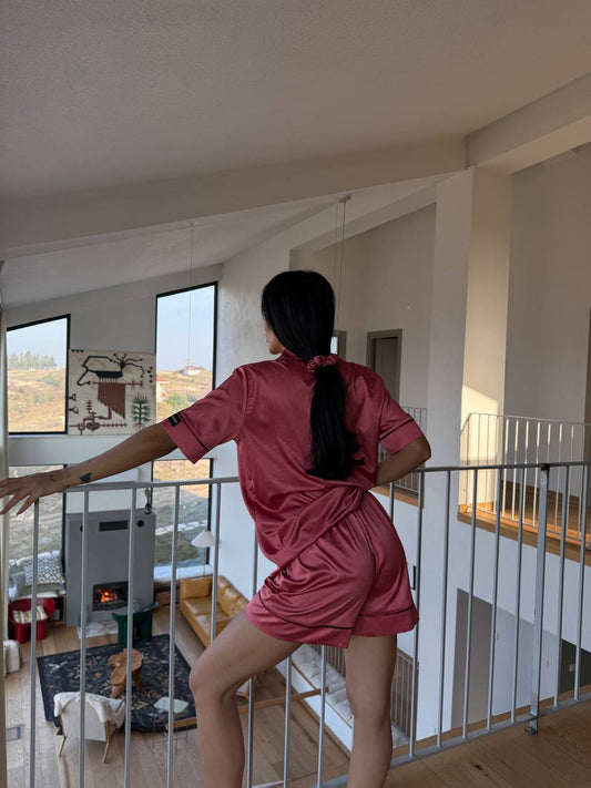 Ahududu Pembesi Pijama Takımı - Modaludo