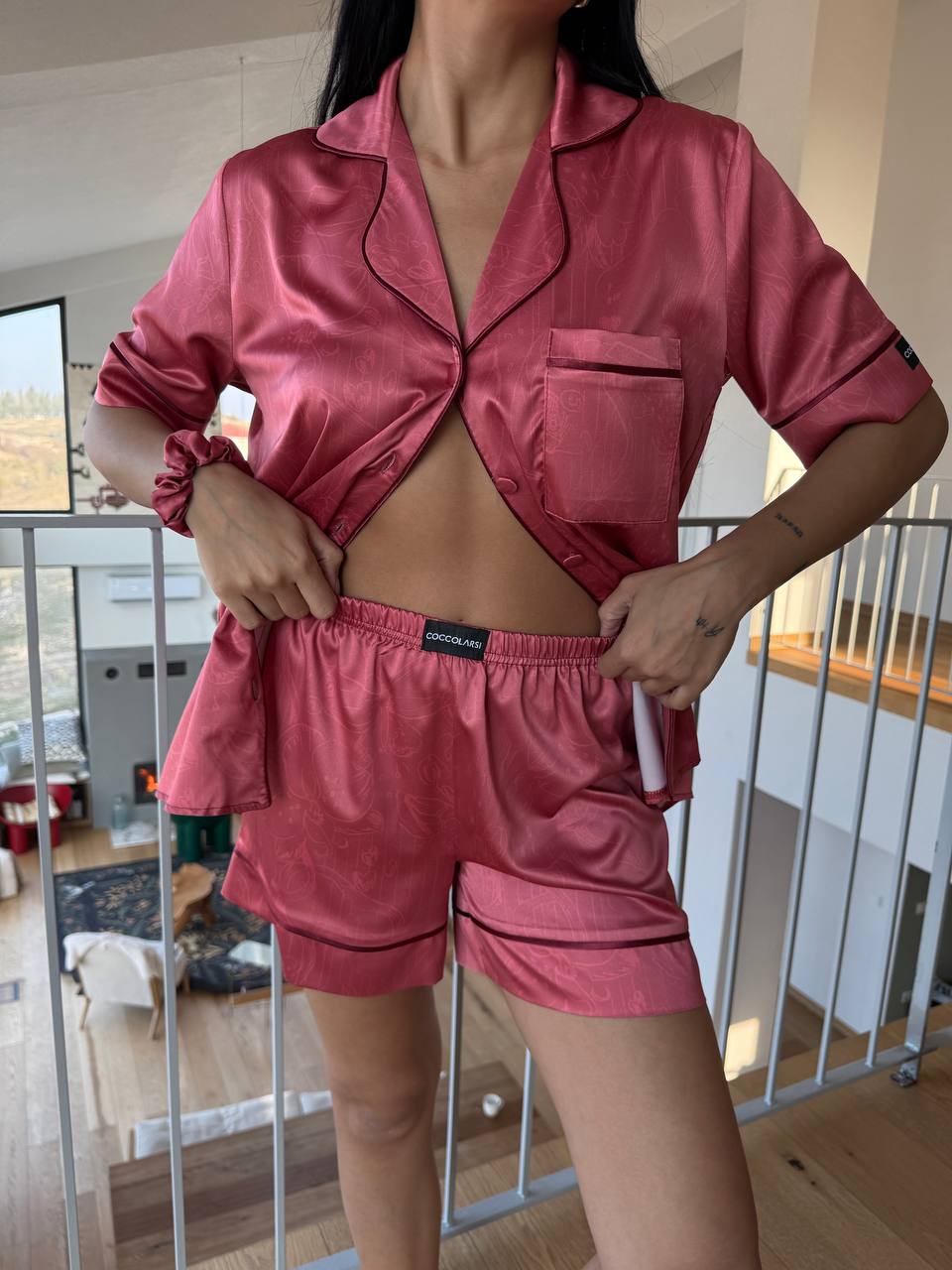 Ahududu Pembesi Pijama Takımı | COCOLARSİ - Modaludo