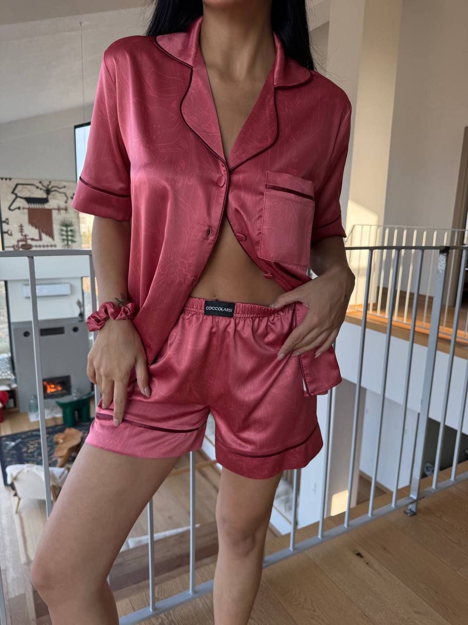 Ahududu Pembesi Pijama Takımı | COCOLARSİ - Modaludo