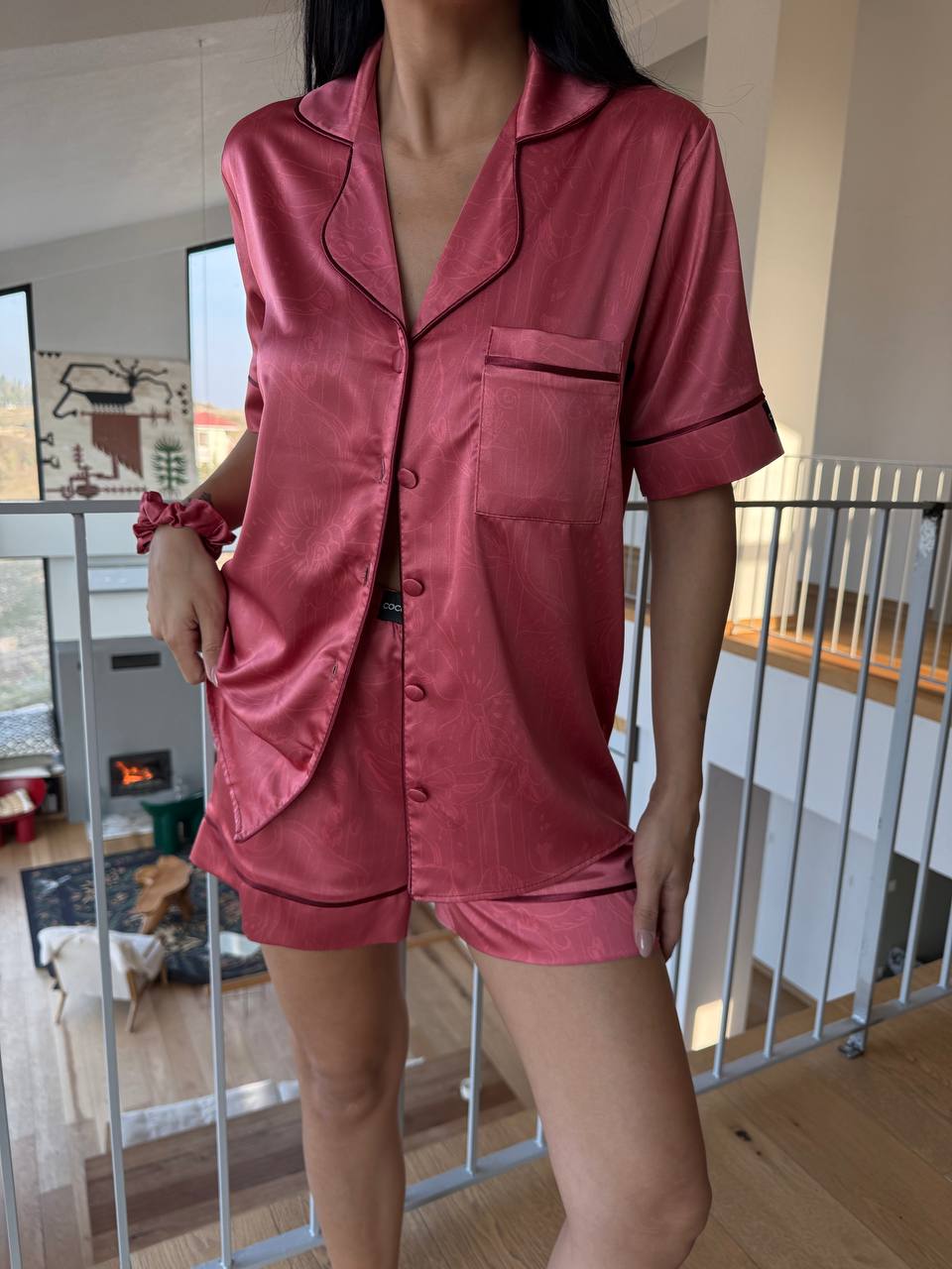 Ahududu Pembesi Pijama Takımı | COCOLARSİ - Modaludo