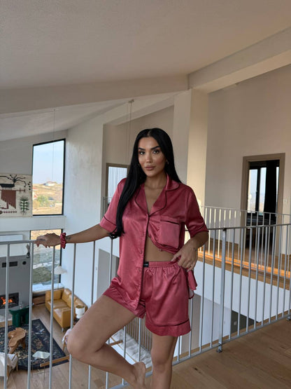 Ahududu Pembesi Pijama Takımı | COCOLARSİ - Modaludo