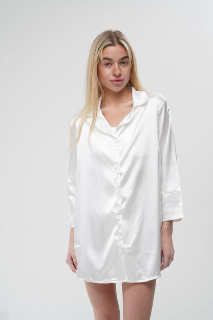 Beyaz Üçlü Pijama Takımı | MODALUDO - Modaludo