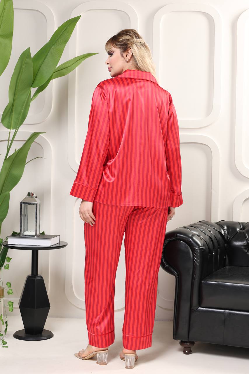 Büyük Beden Kırmızı Pijama Takımı | COCOLARSİ - Modaludo