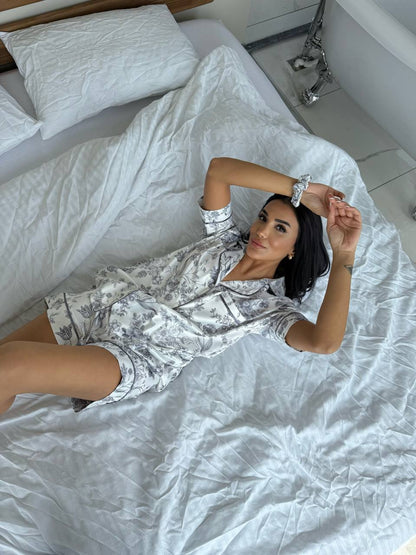 Çiçek Desenli - Pijama Takımı | COCOLARSİ - Modaludo