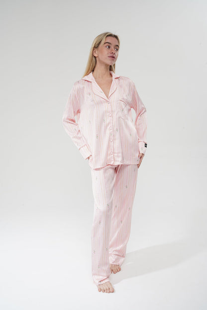 Çiçekli Pembe Pijama Takımı | COCOLARSİ - Modaludo