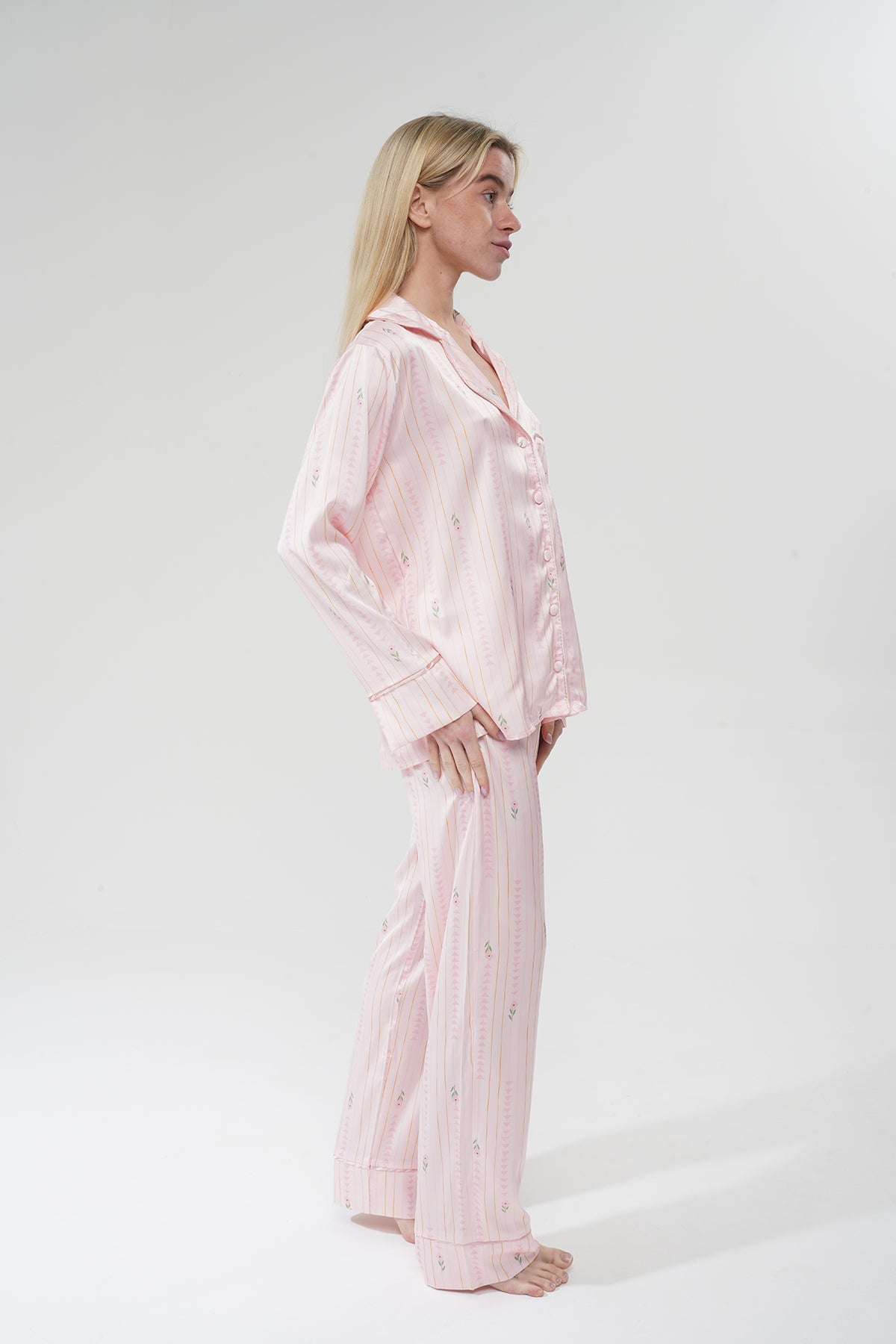 Çiçekli Pembe Pijama Takımı | COCOLARSİ - Modaludo