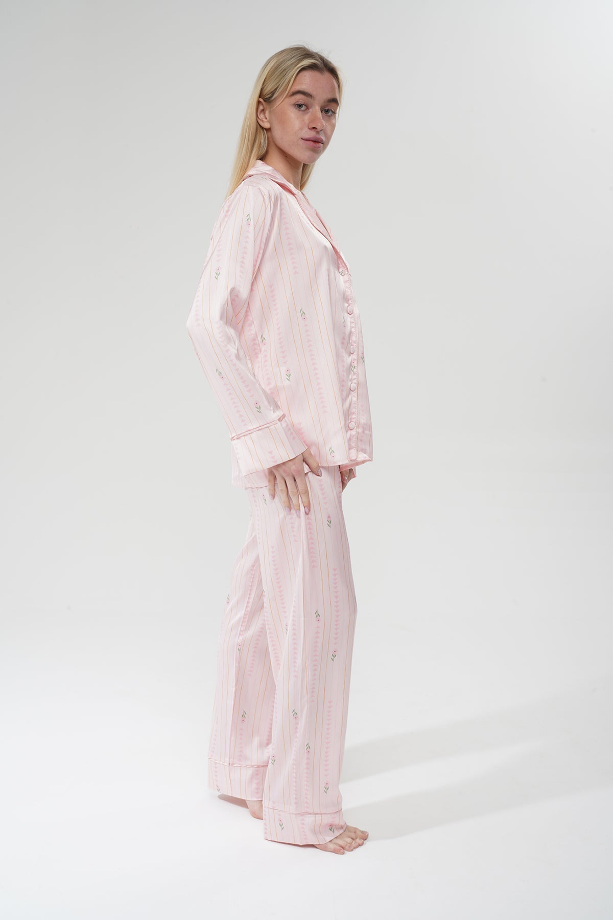 Çiçekli Pembe Pijama Takımı | COCOLARSİ - Modaludo