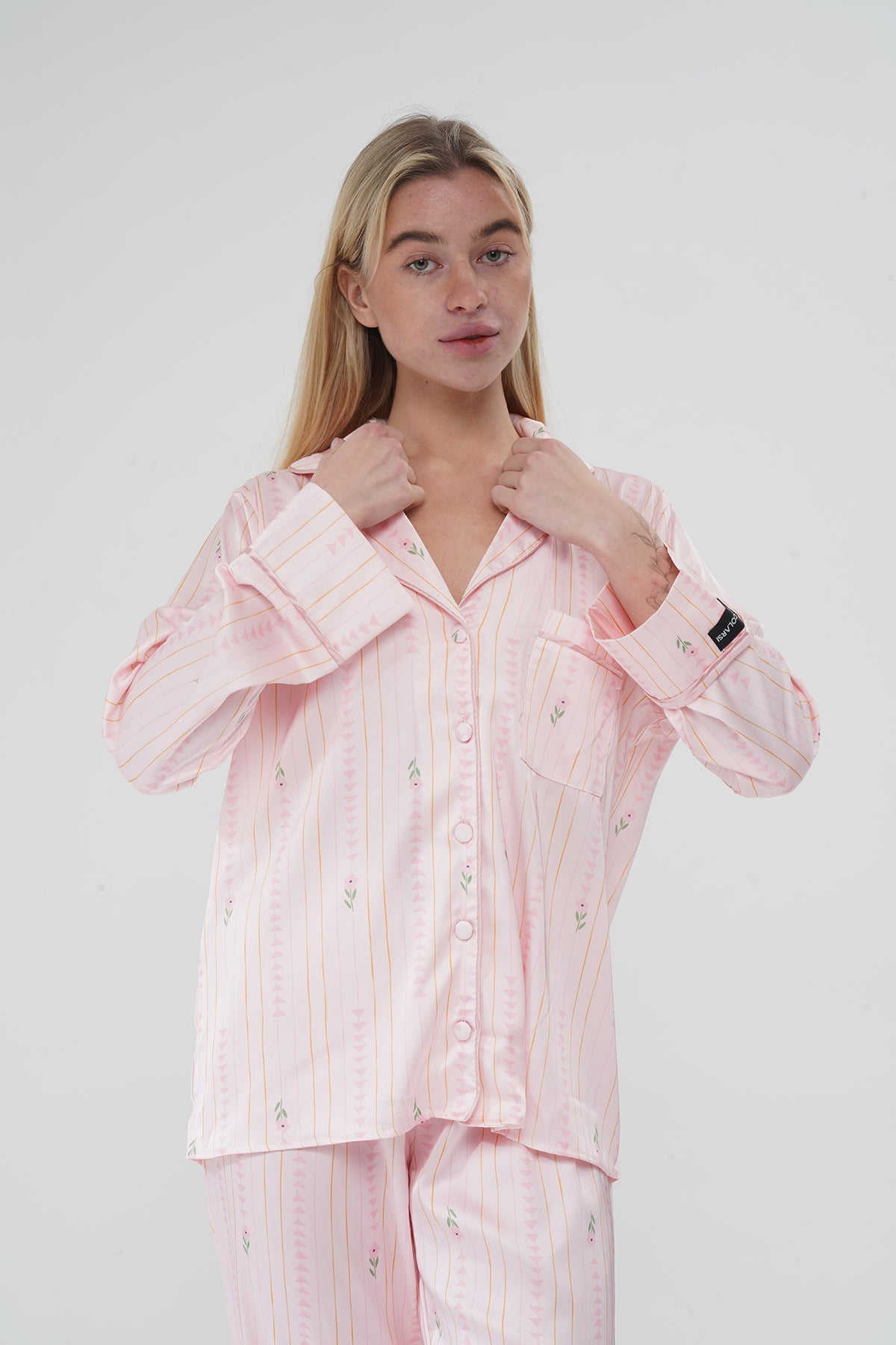 Çiçekli Pembe Pijama Takımı | COCOLARSİ - Modaludo