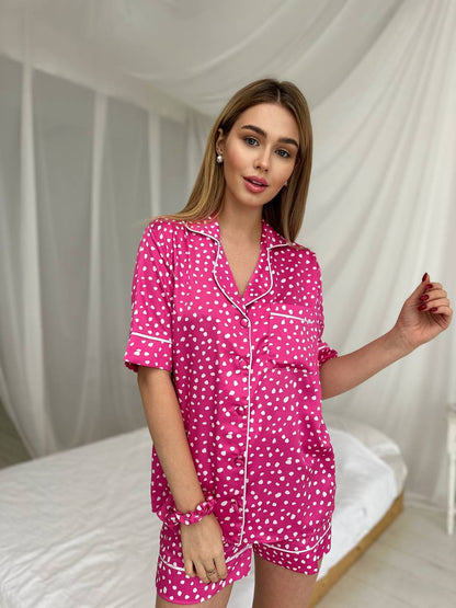 Desenli Saten Pijama Takımı | COCOLARSİ - Modaludo