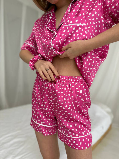 Desenli Saten Pijama Takımı | COCOLARSİ - Modaludo