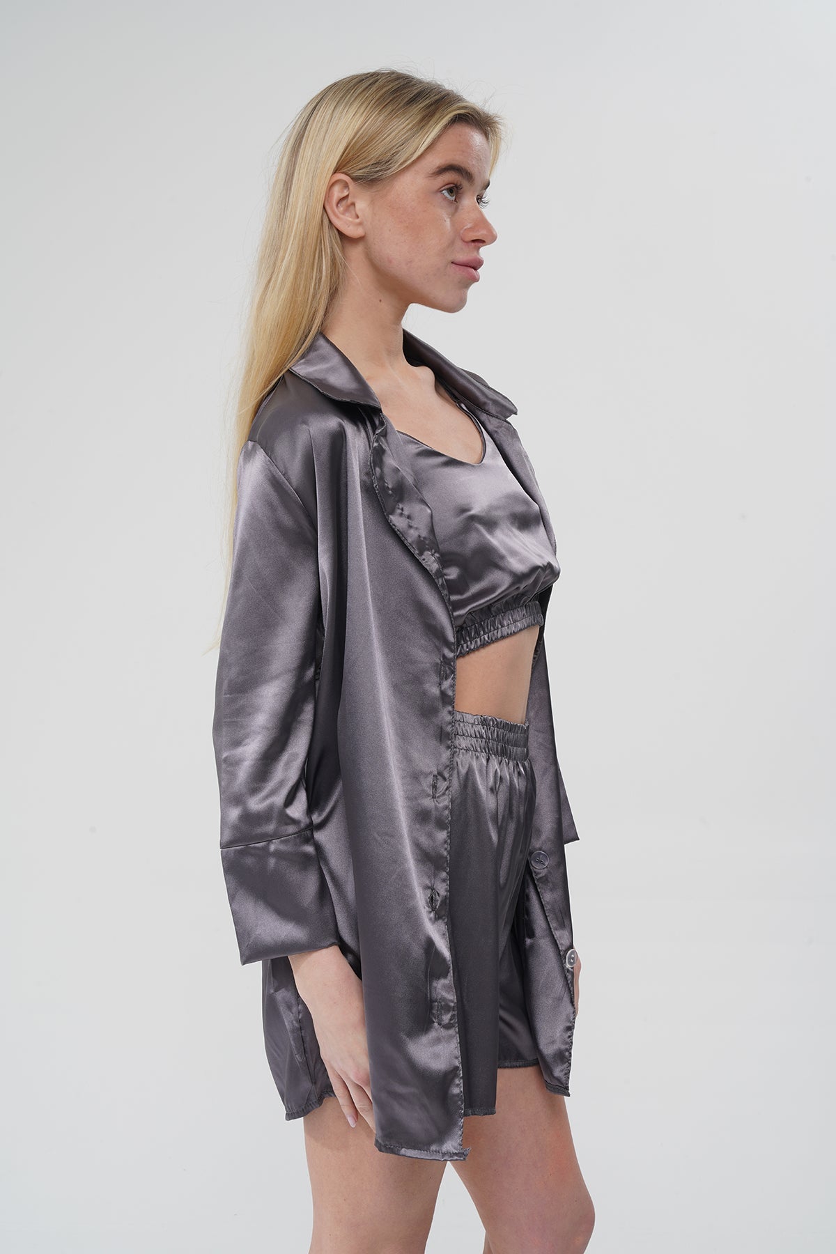 Füme Üçlü Pijama Takımı | MODALUDO - Modaludo