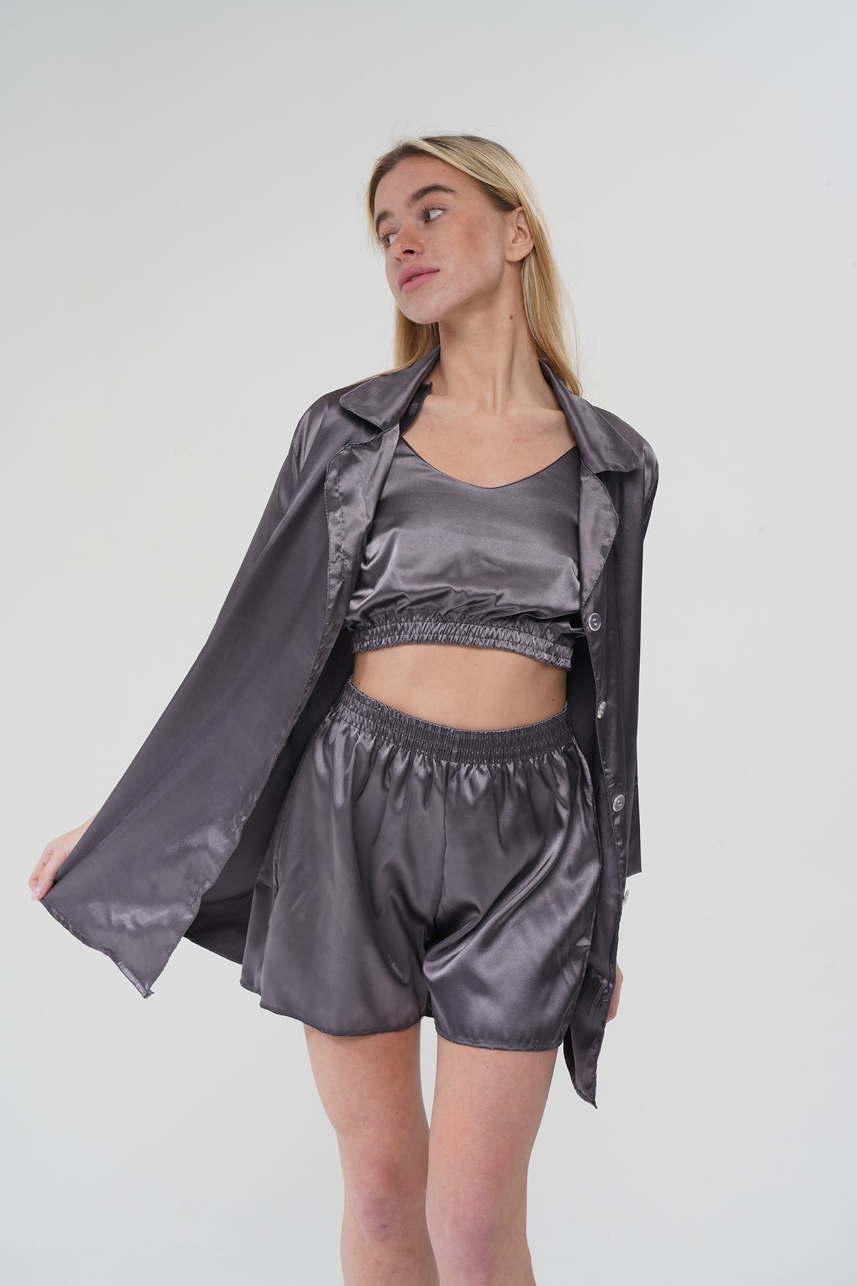 Füme Üçlü Pijama Takımı | MODALUDO - Modaludo