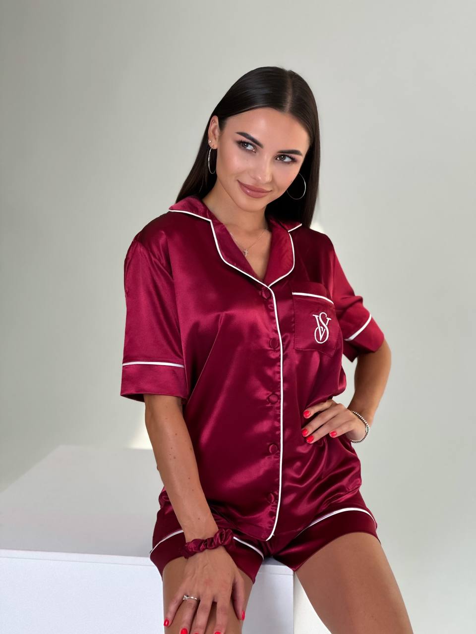 Gül Kurusu Saten Pijama Takımı - Victoria's Secret - Modaludo