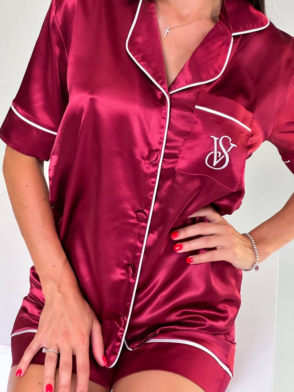 Gül Kurusu Saten Pijama Takımı - Victoria's Secret - Modaludo