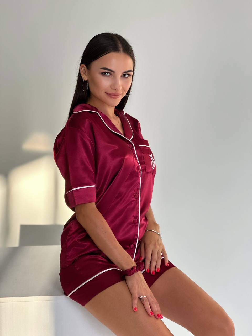 Gül Kurusu Saten Pijama Takımı - Victoria's Secret - Modaludo