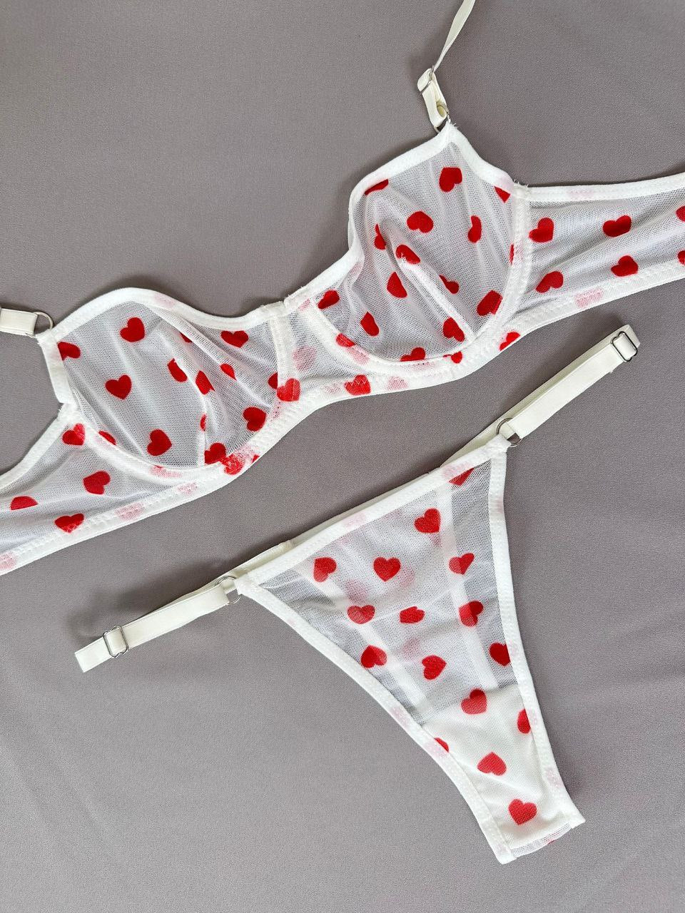 Kalp Detay Tül İç Çamaşırı - Modaludo