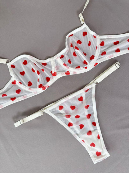 Kalp Detay Tül İç Çamaşırı - Modaludo