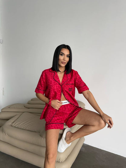 Kırmızı Şortlu Pijama Takımı - MiuMiu - Modaludo