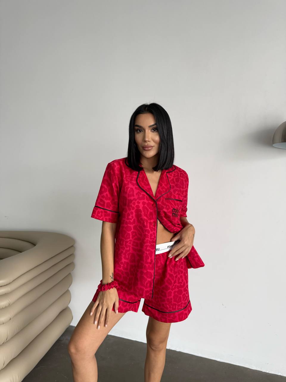Kırmızı Şortlu Pijama Takımı - MiuMiu - Modaludo