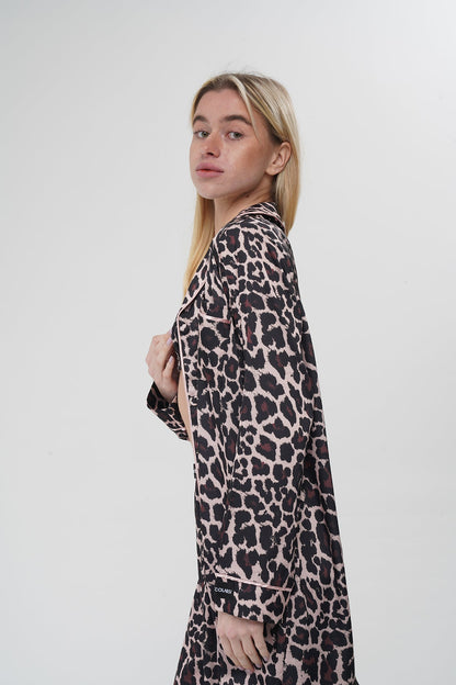 Leopar Saten Pijama Takımı | COCOLARSİ - Modaludo