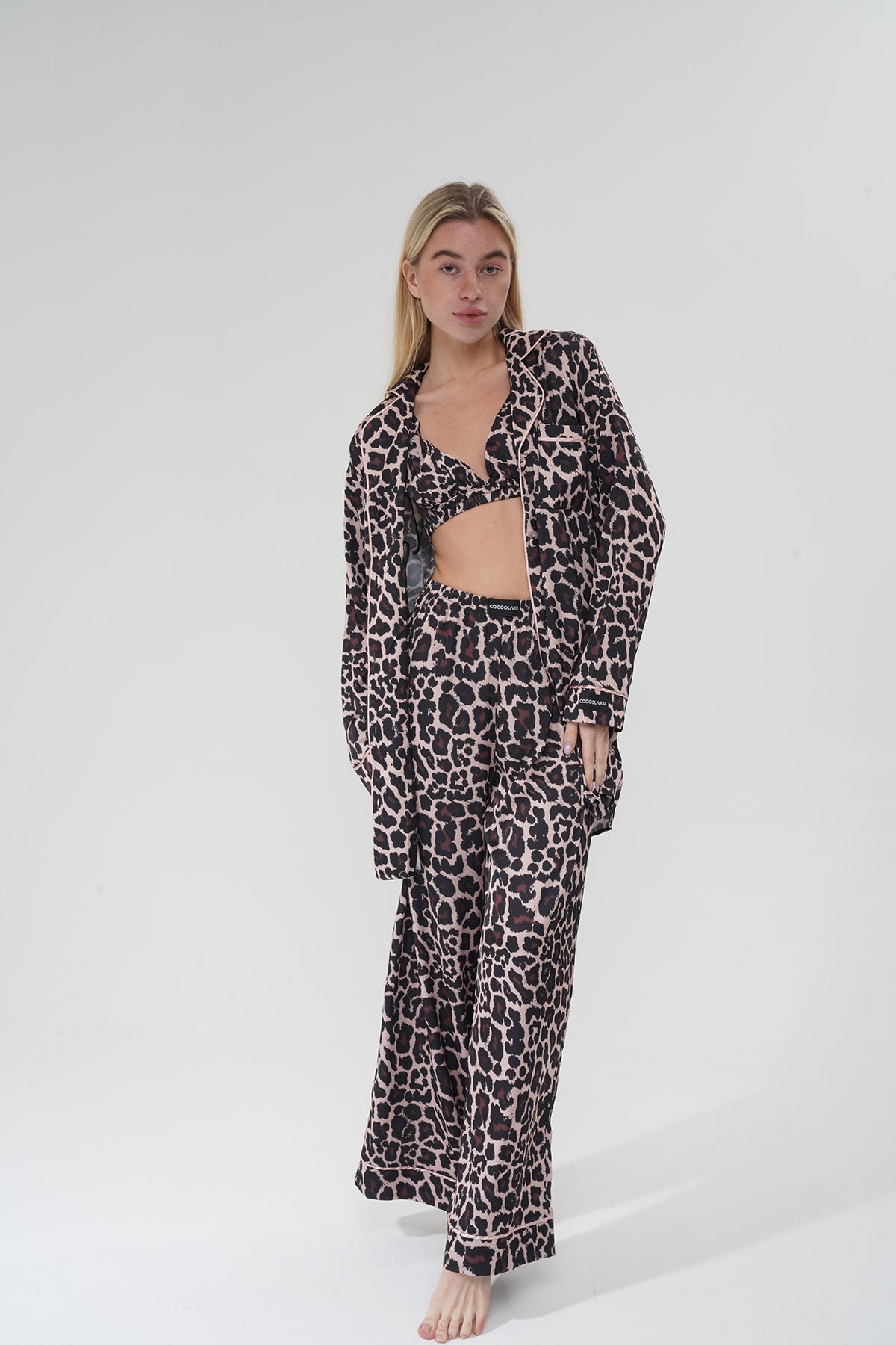 Leopar Saten Pijama Takımı | COCOLARSİ - Modaludo