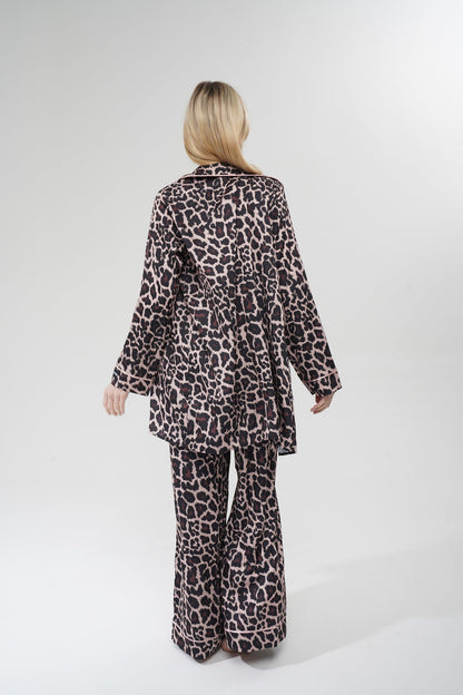 Leopar Saten Pijama Takımı | COCOLARSİ - Modaludo