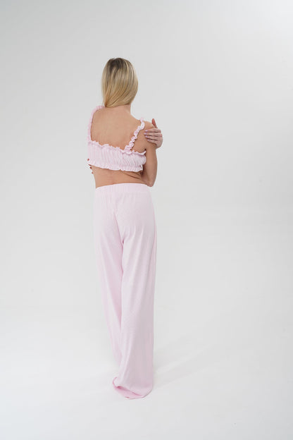 Pembe İkili %100 Pamuk Pijama Takımı | MODALUDO - Modaludo