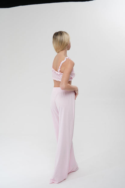 Pembe İkili %100 Pamuk Pijama Takımı | MODALUDO - Modaludo