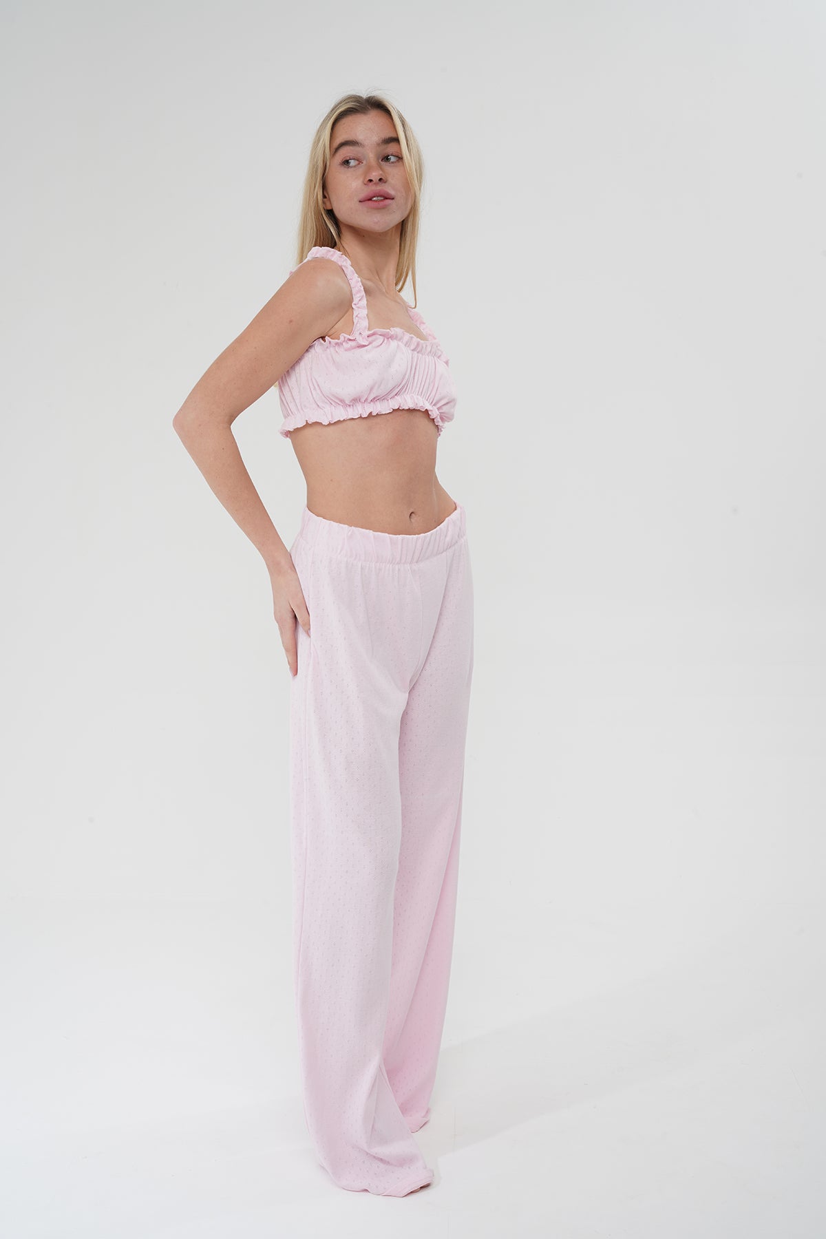 Pembe İkili %100 Pamuk Pijama Takımı | MODALUDO - Modaludo