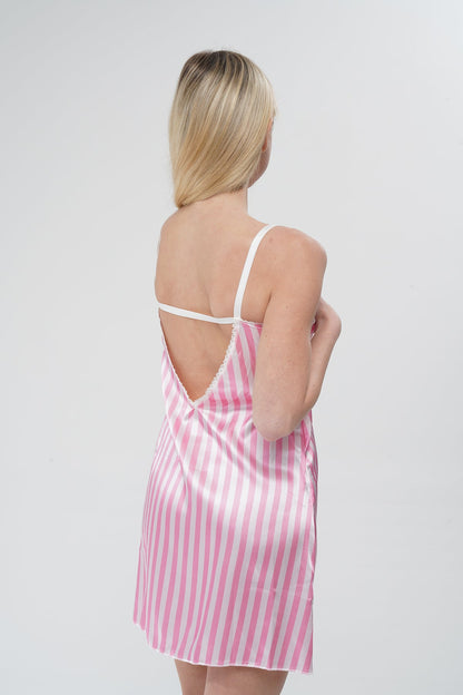 Pembe Saten Gecelik - Modaludo