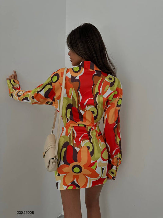 Vibrant Abstract Art-Inspired Mini Dress - Make Every Occasion Colorful!