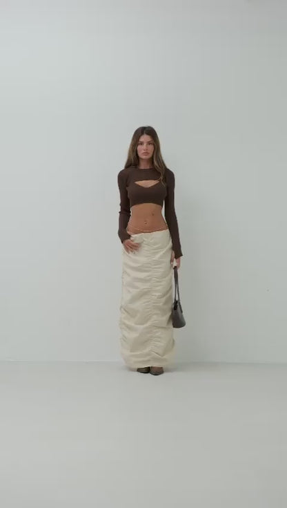 Maxi Skirt with Draping