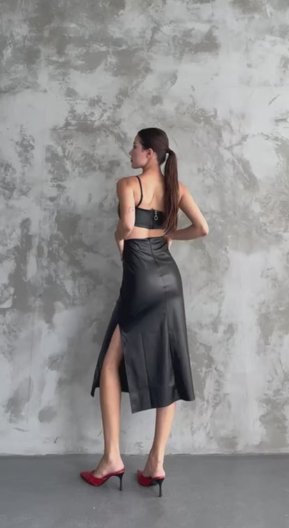 Black Dress with a Cutout on the Back