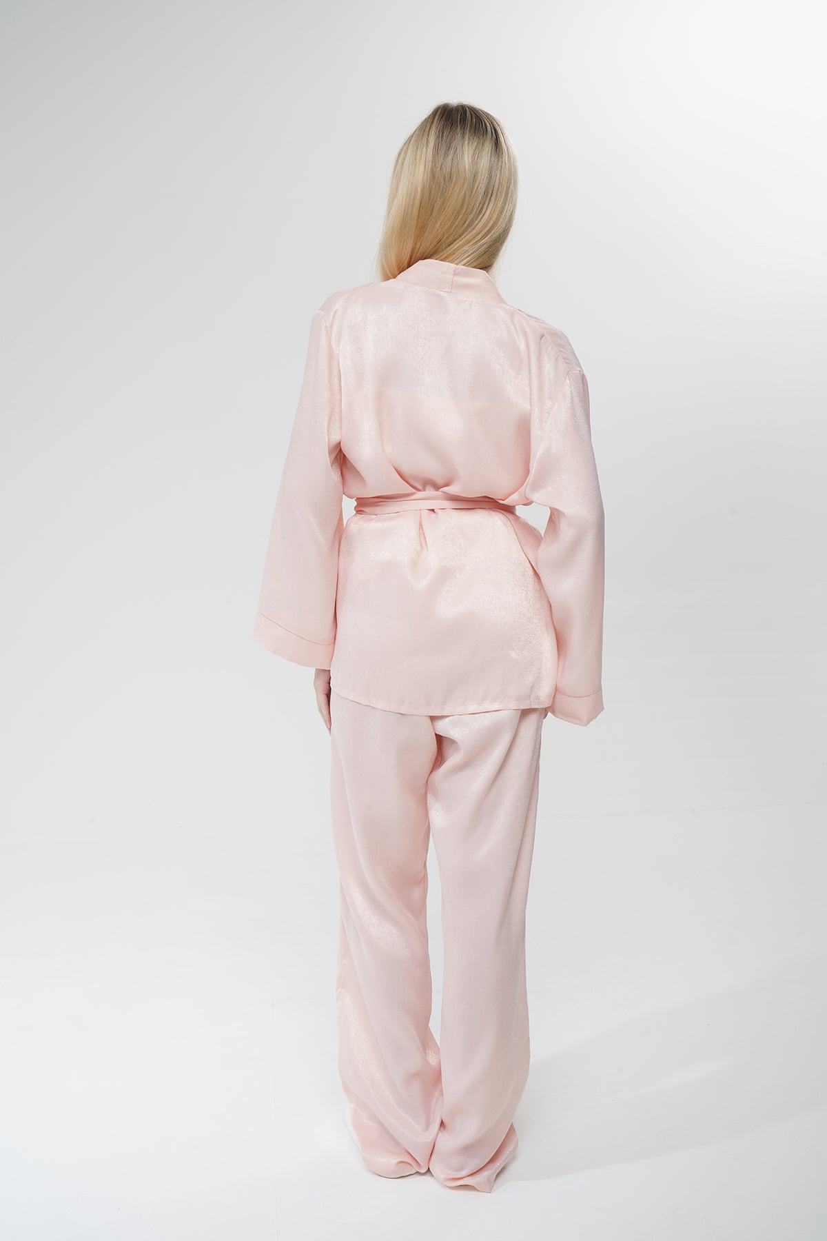 Pudra Pembe Viskon Üçlü Pijama Takımı | MODALUDO - Modaludo