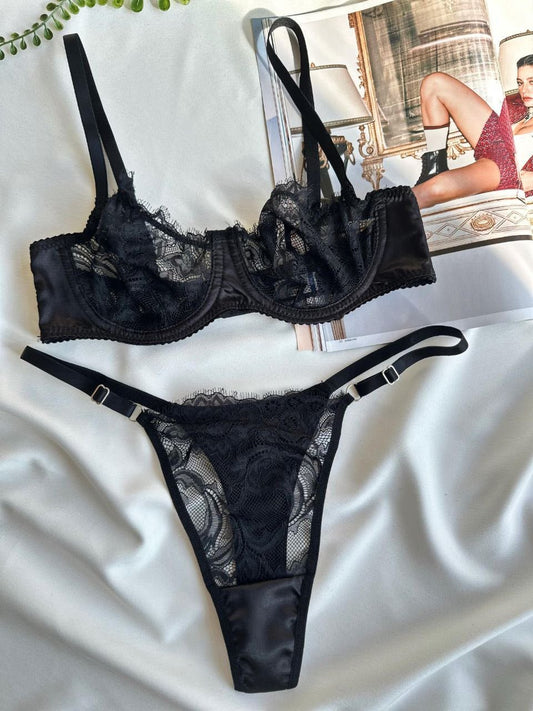 Saten Dantel Detay Takım - Modaludo