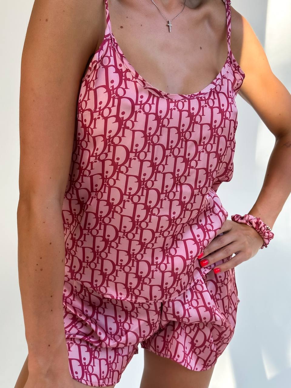 Şifon Saten Pijama Takımı - Dior - Modaludo