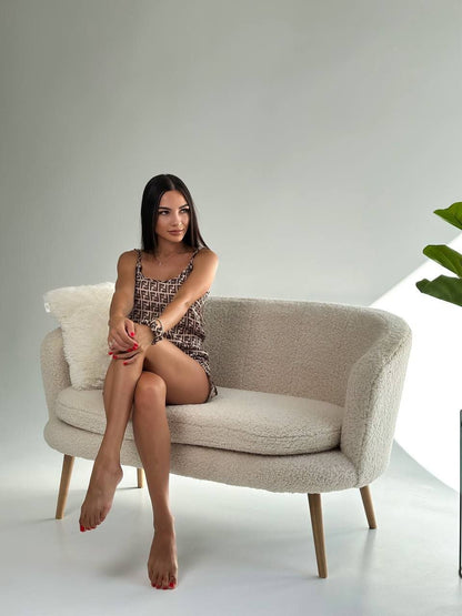 Şifon Saten Pijama Takımı - FENDI - Modaludo