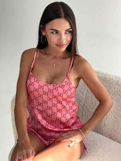 Şifon Saten Pijama Takımı - Gucci - Modaludo