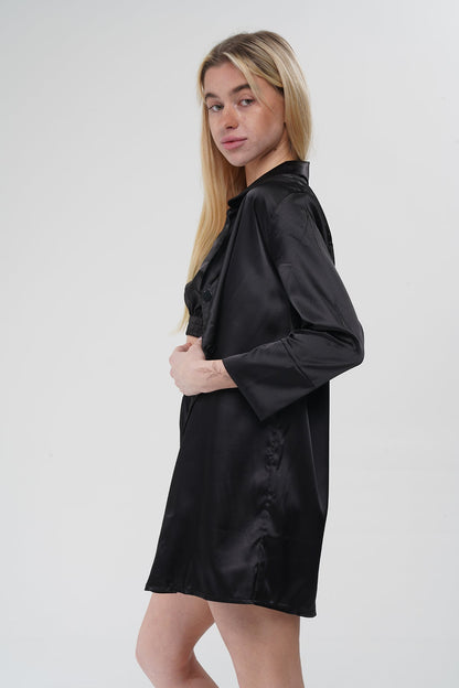 Siyah Üçlü Pijama Takımı | MODALUDO - Modaludo